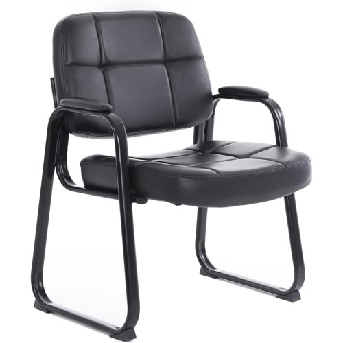 Clatina Faux Leather Seat Waiting Room Chair with Metal Frame Wayfair